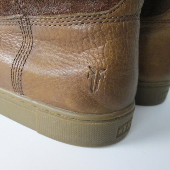 New FRYE Gemma Brown Suede Leather Tall Boots Women's Size 9 FauxShearling Lined - Picture 7 of 10